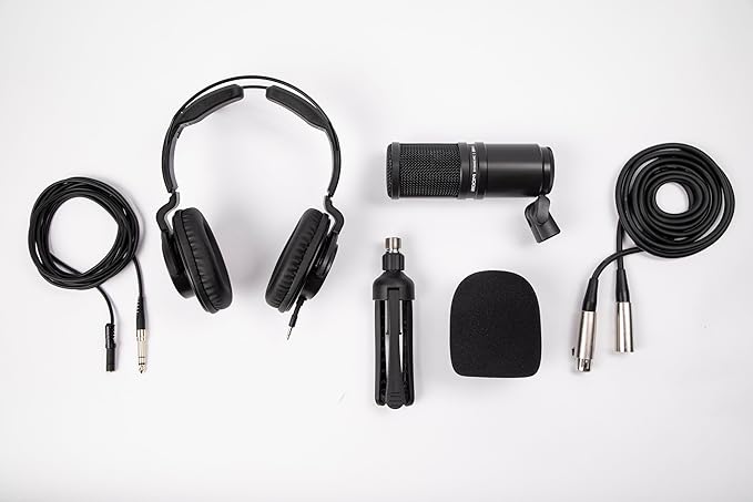 Zoom ZDM-1 Podcast Mic Pack Includes Dynamic Microphone, High-Quality Headphones, Tripod, Windscreen, and XLR Cable