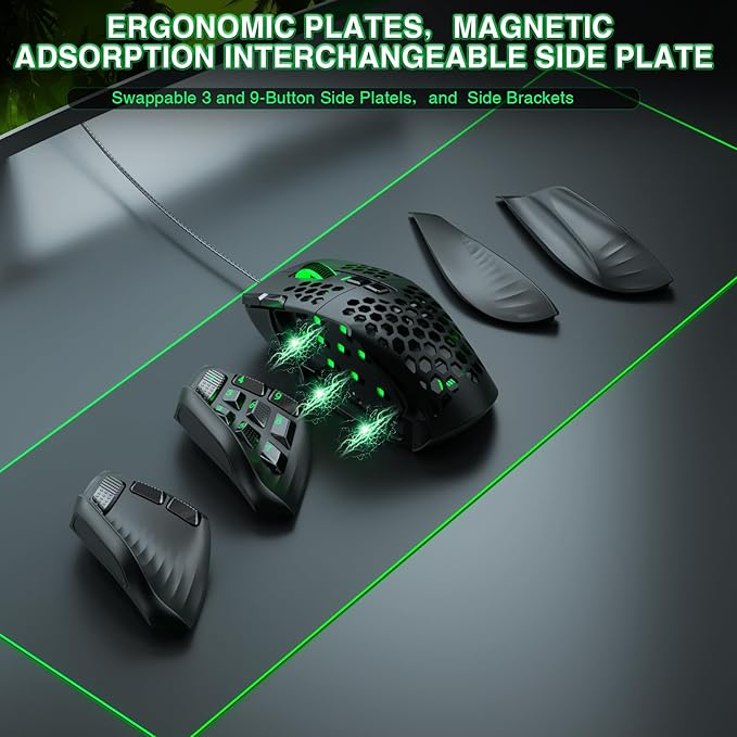 SOLAKAKA SM809 Gaming Mouse for MMO,24000 DPI,16 Programmable,RGB PC Gaming Mice,Black