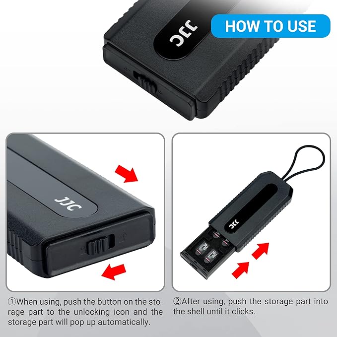Portable Memory Card Case Holder for 6 SD SDHC SDXC Cards and 12 Micro SD TF Cards, Anti-Shock SD Card Case with Easy Push-Pull Design