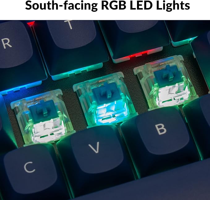Keychron Q7 Wired Custom Mechanical Keyboard, 70% Layout QMK/VIA Programmable Macro with Hot-swappable Gateron G Pro Blue Switch Double Gasket Compatible with Mac Windows Linux (Blue)