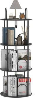 3 Tier Rotating Bookshelf, 360° Spinning Bookshelf Tower, Narrow Corner Book Shelf, Revolving Bookcase Corner Tall Book Shelf for Small Spaces, Bedroom, Living Room, Black