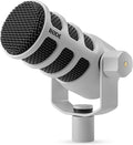 RØDE PodMic USB Dynamic Broadcast Microphone with XLR and USB Connectivity for Podcasting, Streaming and Content Creation (White)