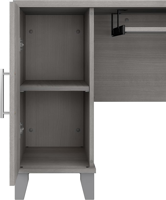 Bush Furniture Somerset 72W L Shaped Desk with Hutch, Lateral File Cabinet and Bookcase in Platinum Gray | Computer Table for Home Office