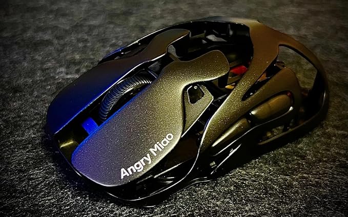 Angry miao AM Infinity Wireless Gaming Mouse, 49g Magnesium-Aluminum, PAW3950 30K DPI, 8K Polling, Anti-Double Click Optical-Micro Switches, Hot-Swap Battery, Tri-Mode RGB Programmable Mouse for FPS
