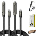 2-in-1 Invisible Holder Charger Cable – 240W Fast Charging Cord with Built-in Phone Stand, Tangle-Free Nylon Cables for Smartphones Tablets (2 pcs)