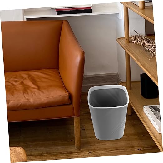 Ultra Slim Trash Can Large Capacity Open Top Waste Container for Home Office Bathroom and Under Sink Grey Small Garbage Bin for Quick Disposal