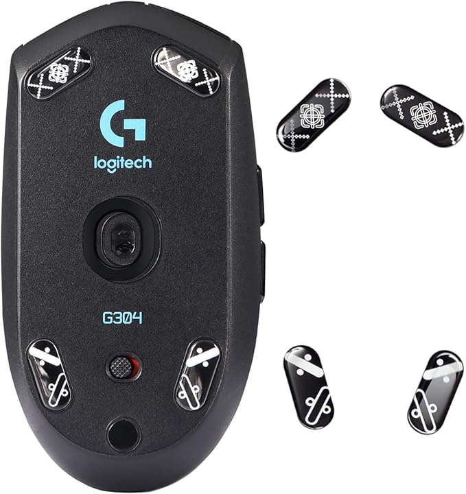 Immoenuc Glass Mouse Skates for Logitech G305/304 Feet Pads - Smooth, Durable Game Accessories (Printing Pattern)