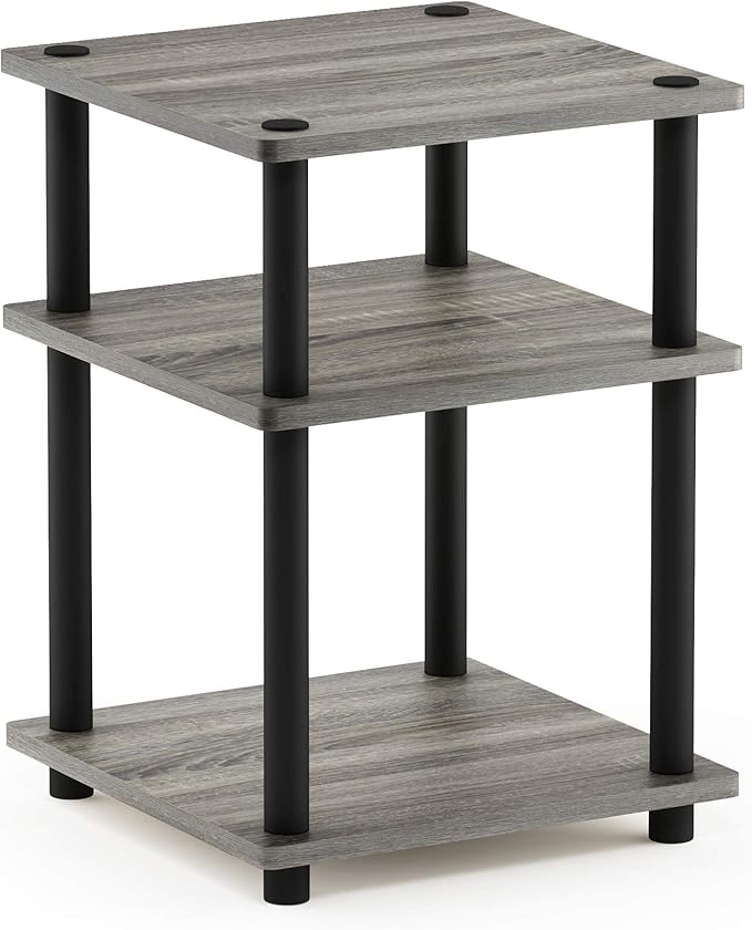 Furinno Wire 4-Tier Industrial Style Metal Frame Bookcase, Display Shelf, 24 Wide, Walnut Cove