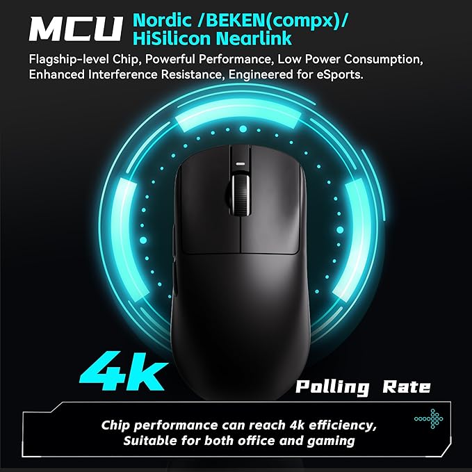 ATK VXE Dragonfly R1 Pro Max Wireless Gaming Mouse, 54g Lightweight, PAW3395 Sensor, Adjustable DPI, 4k Polling, 150 Hr Battery Life, Dual-Mode 2.4G/Wired