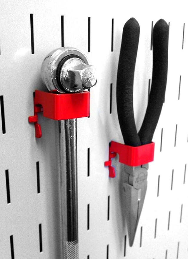Wall Control KT-200-DLX R Slotted Storage Panel Deluxe Hook Kit, Red