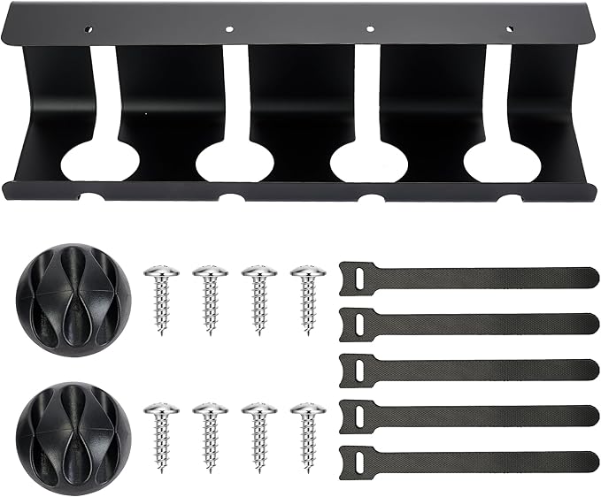 Desktop Metal Cable Management Tray 40x10x11cm - Multipurpose, Movable, No-Assembly Organizer - Modern Minimalist for Office Desks (Black)