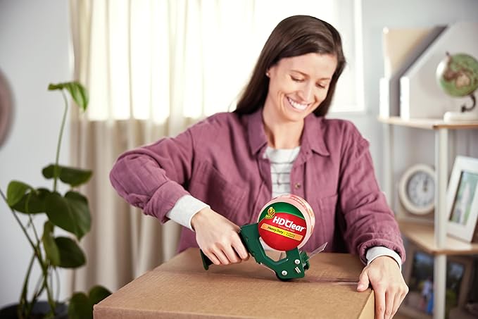 Duck HD Clear Packing Tape Refills - Strong Heavy Duty Packing Tape for Shipping and Moving,Boxes and Packaging - 1.88 in. x 54.6 Yards - 3" Core - Clear (441962),6 Rolls (Pack of 6)