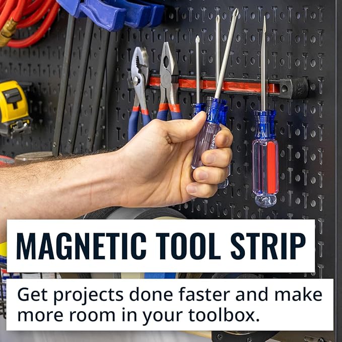 Metal Pegboard Power Tool Organizer, Garage Wall Storage, 3 Panel Pegboard Wall Mount Organizer, Includes 23 Storage Attachments, Solid Steel Holds 450 lbs, 51 in. x 32 in.