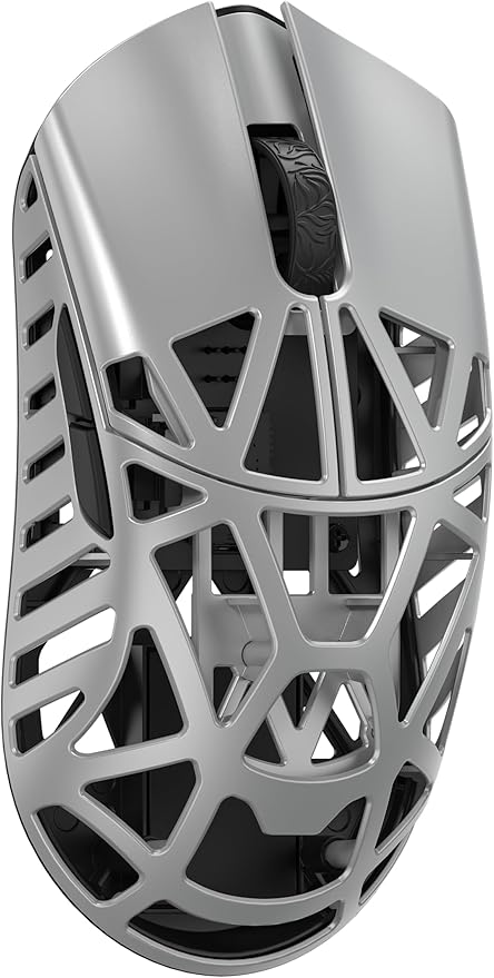 WLMOUSE Beast X Mini Pro Ultra-Light 34g Magnesium Gaming Mouse, PAW3950 HS Sensor, 8K Polling Rate, 30000 DPI,OM & TTC Switches, Customizable Side Panels.(Silver(TTC Switch-Side Slits))