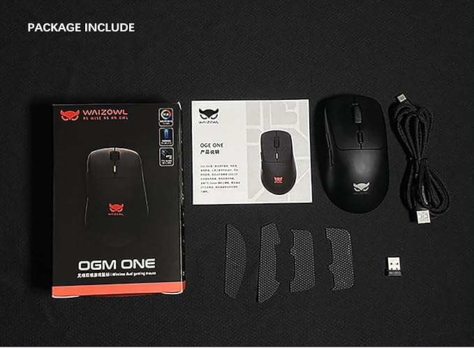 WAIZOWL OGM ONE Wireless Wired Mouse 75g Lightweight Dual Mode Professional ESports PC Gaming Mice Ergonomic Type C Rechargeable