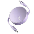 240W USB C to USB C Cable(Purple), Retractable USB c Cable Fast Charger, Short Type-C Charging Cord for iPhone 17/17 Air/16 Pro Max/15 Plus/Samsung Galaxy Z Flip 6 5 4/Google 10 Travelling Essentials
