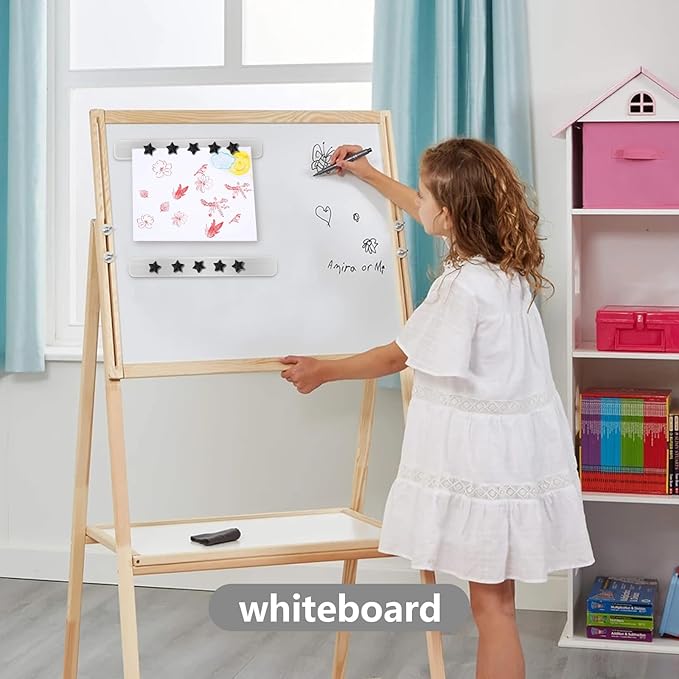 Magnetic Board - Frameless Stainless Iron Magnetic Strips with Adhesive Backing, 6pcs Magnet Board for Wall, Bulletin Bar Board with 10 Pieces Black Star Magnet, Memo Bar for Office School Home