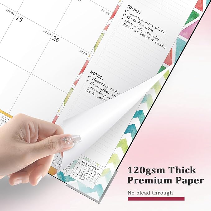 Ospelelf Desk Calendar 2026 Large 22"x17" Monthly Family Planner Pad with Protective Cover 18 Months Use From Now to December 2026 Geometry