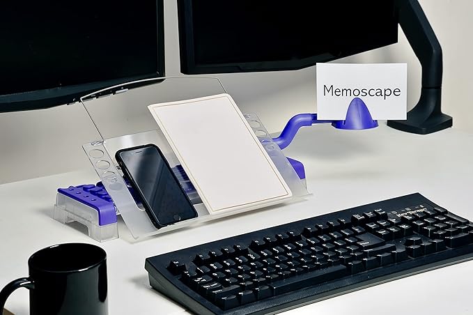 MemoScape Adjustable in-Line Document Holder for Typing | Reduces Neck Strain, Improves Focus, Boosts Desk Organization, and Workflow | Paper Holder Stand for Desk and Home Office - Purple (VUR 4040)