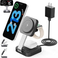 RYND 2026 Traveling Wireless Mag-Safe Fast Charging Station,Magnetic 3 in 1 Charger with iPhone 17 16 15 14 13 12 Pro Max Plus,Apple Watch Series & Air pods 4 3 2 Pro-Gifts for Wife & Husband(Black)