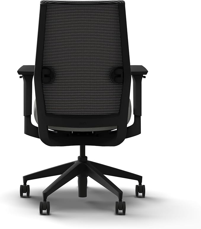 HON Cipher Mesh Office Chair, Standard Cylinder, Height Adjustable Arms, Office Chair with Lumbar Support, Black Mesh, Black Frame, Fog