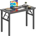 DlandHome Folding Desk Small Desk 31.5 inches Computer Desk for Home Office Folding Table Writing Table for Small Spaces No Assembly Required Black & Black Frame
