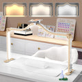 Yokilly Arc Half Moon Light: 34" Shadow-Free Half Moon Light for Desk Salon - Foldable LED Desk Lamp with Stepless Brightness for Manicurist (Gold)
