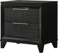 1pc Contemporary Modern Transitional White Textured Finish 2-Drawer Storage Nightstand Wooden Bedroom Living Room Home Furniture Modern Style Black Color Two Storage Drawers