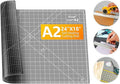 Ecraft Self Healing Cutting Mat:18" x 24" Double Sided 5-Ply Hobby Mat, A2 Rotary Cutting Sewing Mat for Crafts, Fabric,Sewing,Quilting,Scrapbooking,Projects,Grey/Black