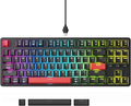 Keychron C3 Pro QMK/VIA Custom Mechanical Keyboard, 8000 Polling Rate Hot Swappable Programmable 87 Keys Compact TKL Layout Gasket Mount, RGB Backlight Wired Gaming Keyboard with Super Red Switches