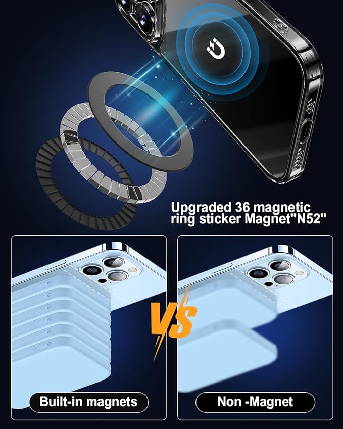 KALAPOP for Magsafe Magnetic Ring,2 Pack- Compatibile with MagSafe Accessories/Charger/Mount/Wallet/Case/Kindle for iPhone 17/Air/16/15/14/13/12/11, Pixel 9, Samsung Galaxy Z Fold/Z Flip/S