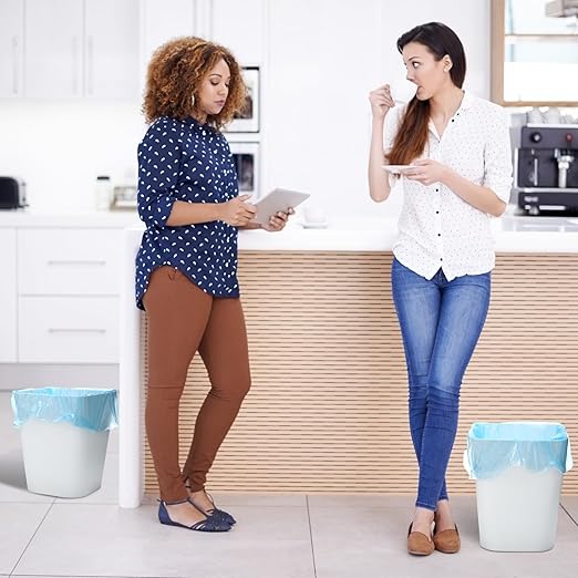 Amyhill 10 Pcs Small Trash Can 2 Gallon Plastic Garbage Can Small Waste Basket for Bathroom Office Kitchen Living Room Bedroom Home Under Desk(White)