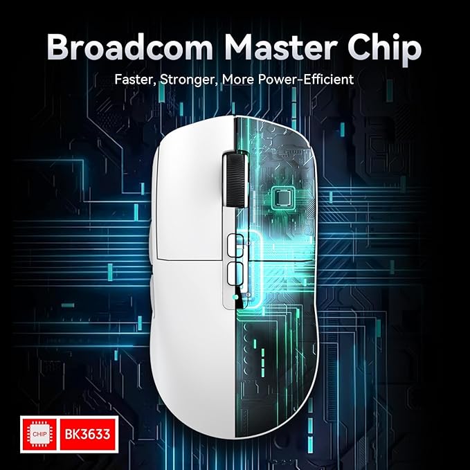 MAMBASNAKE Attack Shark X6 Wireless Gaming Mouse,RGB Magnetic Charging Dock,X3 Upgrade, 49g Ultralight 2.4GHz/BT5.2/USB-C Tri-Mode,PAW3395 Sensor 26KDPI,G502 Programmable Mice for Win/Mac - White