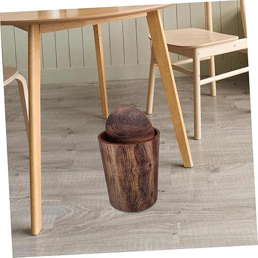 Kitchen Garbage Can Lid Slim Trash Can for Bathroom Rotating Lid Room Waste Basket
