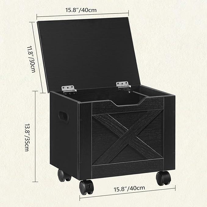 MAHANCRIS Rolling Filing Cabinet, Small File Cabinet Under Desk with Single Drawer, Hanging File Organizer for A4/Letter-Size Documents, Organizer Box, for Home Office, Black FCBK4001