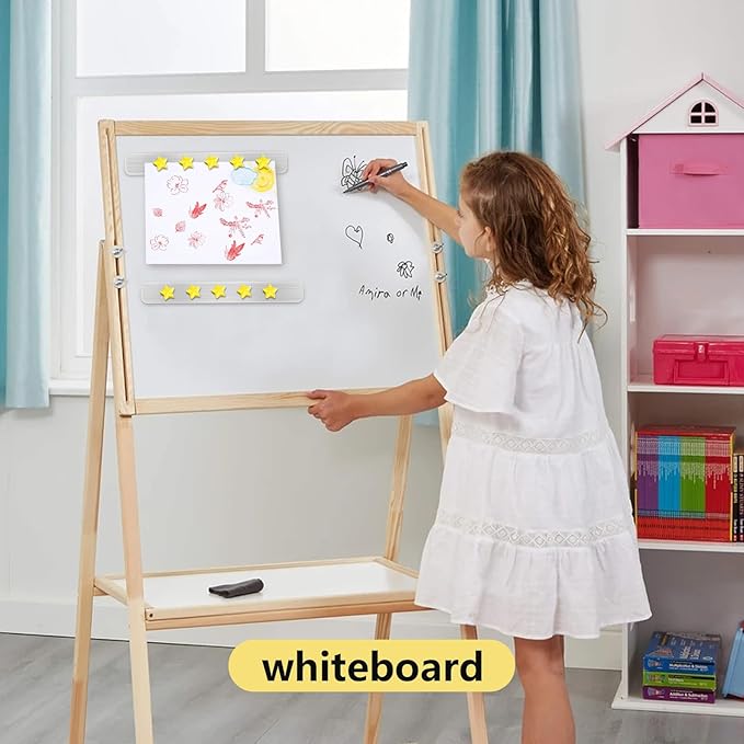 Magnetic Board for Wall - 6Pcs Stainless Iron Magnetic Strips with Adhesive Backing, Magnet Board Bulletin Boards Magnet Strips Memo Board - Includes 10 Yellow Magnets for School Office Kitchen