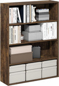 Furinno PASIR Book Shelf, 4-Tier Bookshelf with Open Storage Shelf, Standing Bookcase, 9.3 x 31.3 x 41.8, Easy Assembly, for Home Office, Bedroom, Living Room, Amber Pine