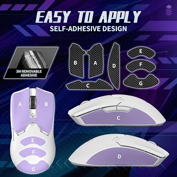 TALONGAMES Mouse Anti Slip Grip Tape Compatible with Razer Viper V2 Pro Hyperspeed Gaming Mouse, Palm Sweat Absorption, Thin 0.5mm, Cut to Fit, Easy to Apply, Mouse Skin (Black)