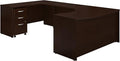 Bush Business Furniture Series C 60W Left Handed Bow Front U Shaped Desk with Mobile File Cabinet in Mocha Cherry