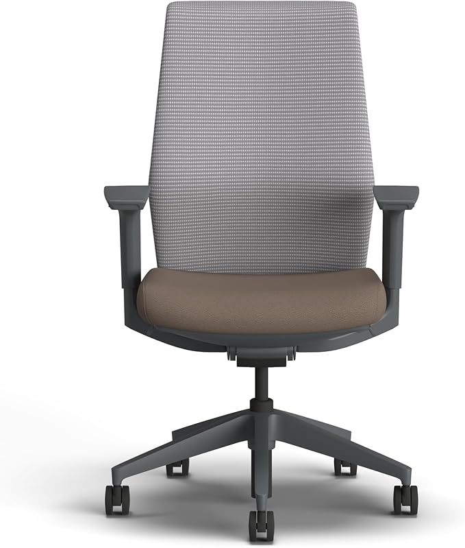 HON Cipher Mesh Office Chair, Standard Cylinder, Height Adjustable Arms, Office Chair with Lumbar Support, Titanium Mesh, Charcoal Frame, Bark