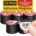 Peel-&-Stick Flexible Adhesive Magnets - 27 pcs (0.8"x0.12") Magnetic Dots for Office Supplies, Whiteboard, Crafts, Fridge, & School Projects
