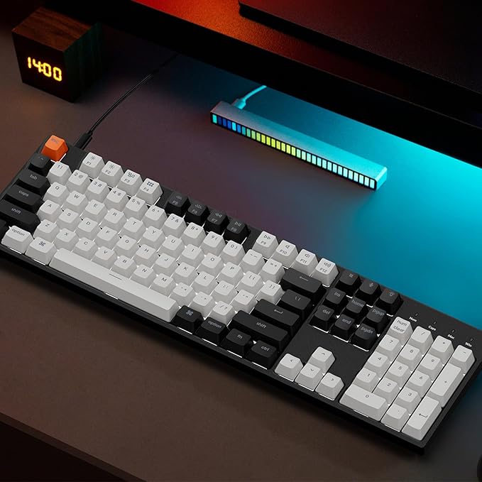 Keychron C2 Full Size 104 Keys Wired Mechanical Gaming Keyboard for Mac Layout with Gateron G Pro Red Switch/White LED Backlight/Double Shot ABS Keycaps/USB C Computer Keyboard for Windows Laptop