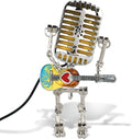 Vintage Microphone Guitar Robot Lamp, Music Gifts for Men, Cool Gifts for Music Lovers, Vintage Light Home Decor Nightstand Desk Lamp for Bedroom, Music Studio(Colorful)
