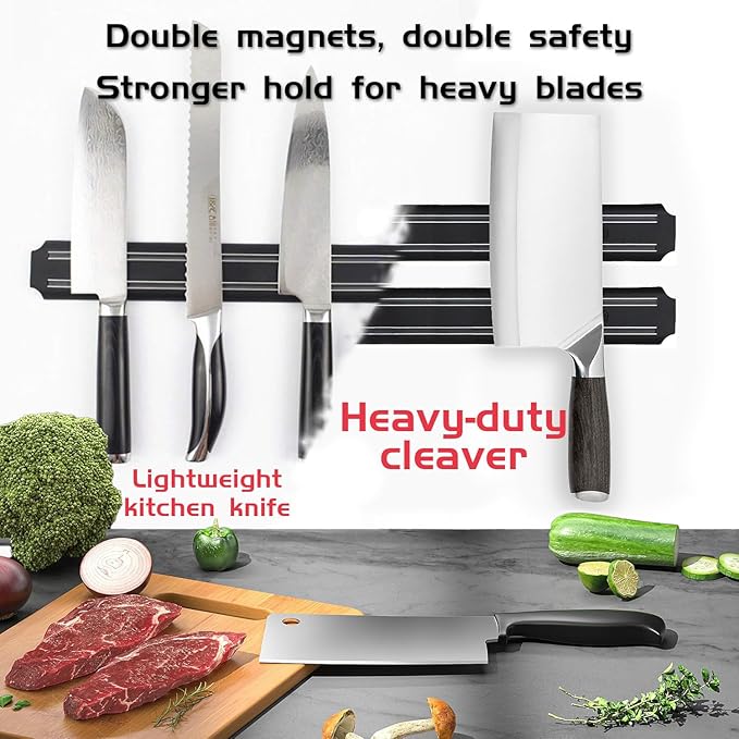  Magnetic Knife Holder,15 Inch Magnetic Knife Storage Strip,Knife Bar Block Magnet,Kitchen Utensil Holder,Tool Holder,Multipurpose Magnetic Knife Rack