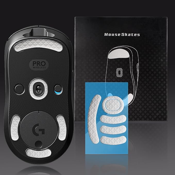 Smooth Sliding Mouse Skates for Logitech G Pro Wireless Gaming Mouse Feet Replacement(PTFE,White) Rounded Edges Durable and Ultra-Smooth Mouse Glider for G Pro Wireless