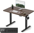 FEZIBO Electric Standing Desk Adjustable Height, 40 x 24 Inch Sit and Stand Desk, Home Office Desk, Ergonomic Workstation Computer Desk, Black Walnut