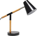Simple Designs LD1059-BLK Wooden Pivot Desk Lamp, Matte Black