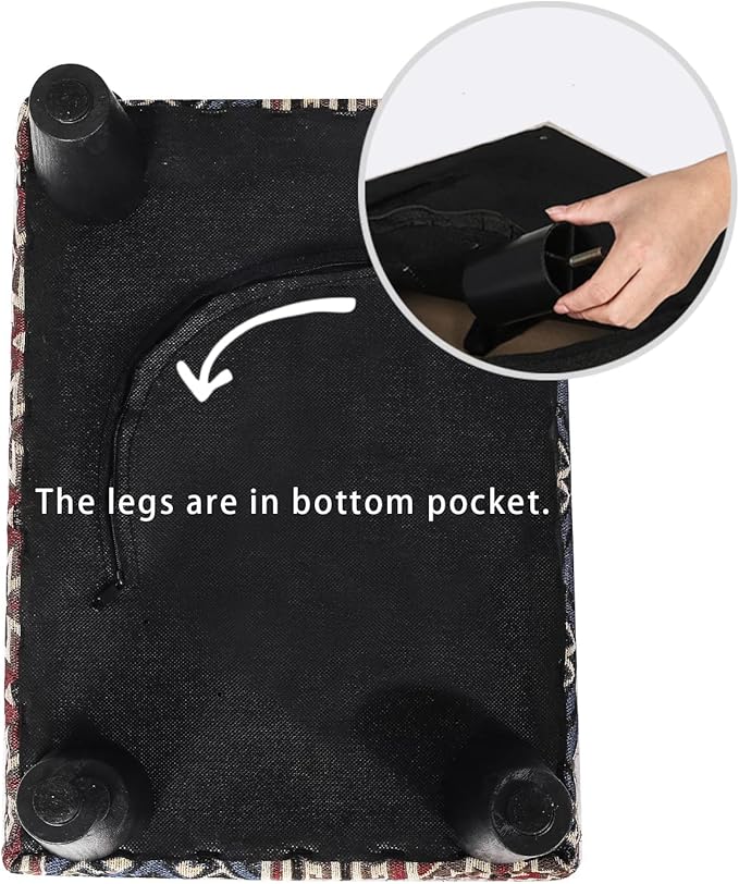 Joveco Foot Rest for Under Desk Fabric with Sponge Stool for Home and Office (Bohemia)