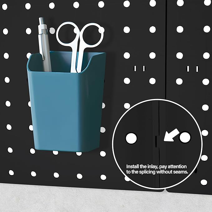 8Pcs Pegboard Wall Organizer Panels Black ABS Pegboard Wall Mount for Home, Craft Room, Garage, Kitchen, Workshop, Tool Organization, 10 * 10in Peg Boards. (No Hooks and Bins).