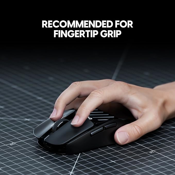 Pulsar Gaming Gears LAB X2F Wireless Fingertip Gaming Mouse, Ultra Lightweight 1.34 oz (38 g), HUANO Blue Pink Dot Switches, 32,000 DPI, 750 IPS, XS-1 Sensor, 8K Compatible (Black) (Renewed)
